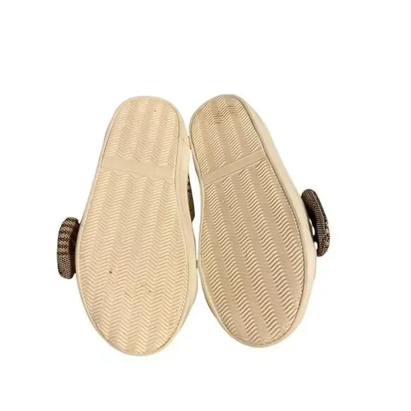 zara baby size 22 shoes size 6 brown plaid toddler walker velcro closure - Picture 3 of 4